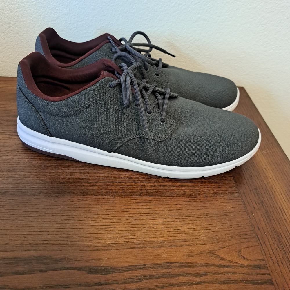 TravisMathew The Daily Knit Grey Burgundy Sneakers 1MAA222 Mens 14 - Picture 3 of 11